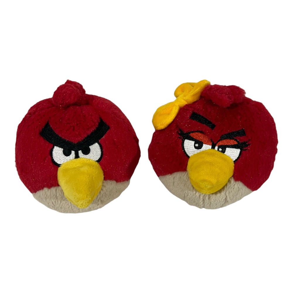 Angry Birds Red Him&Her Plush Doll 3" 2010 Clean